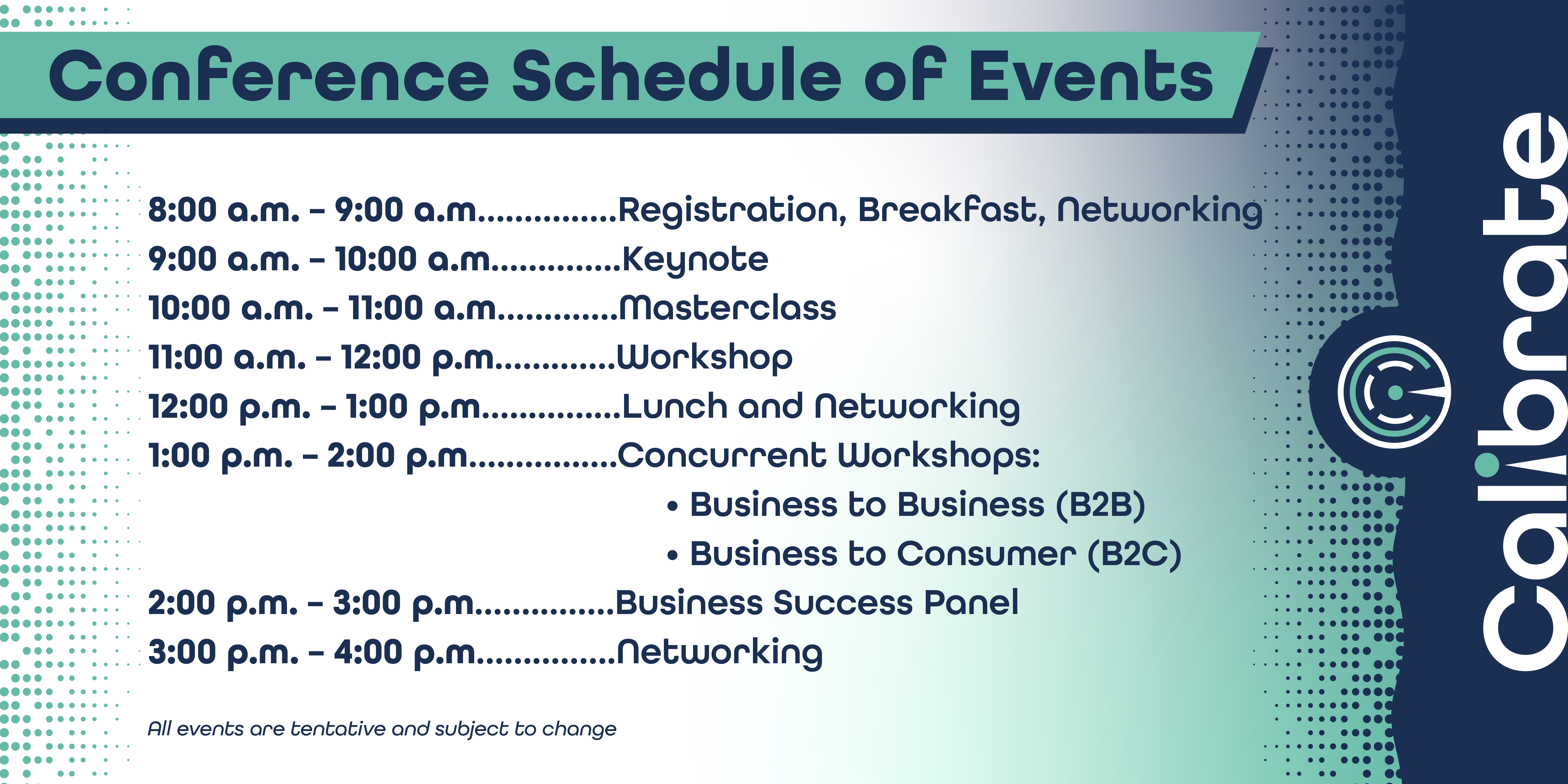 Calibrate conference web agenda