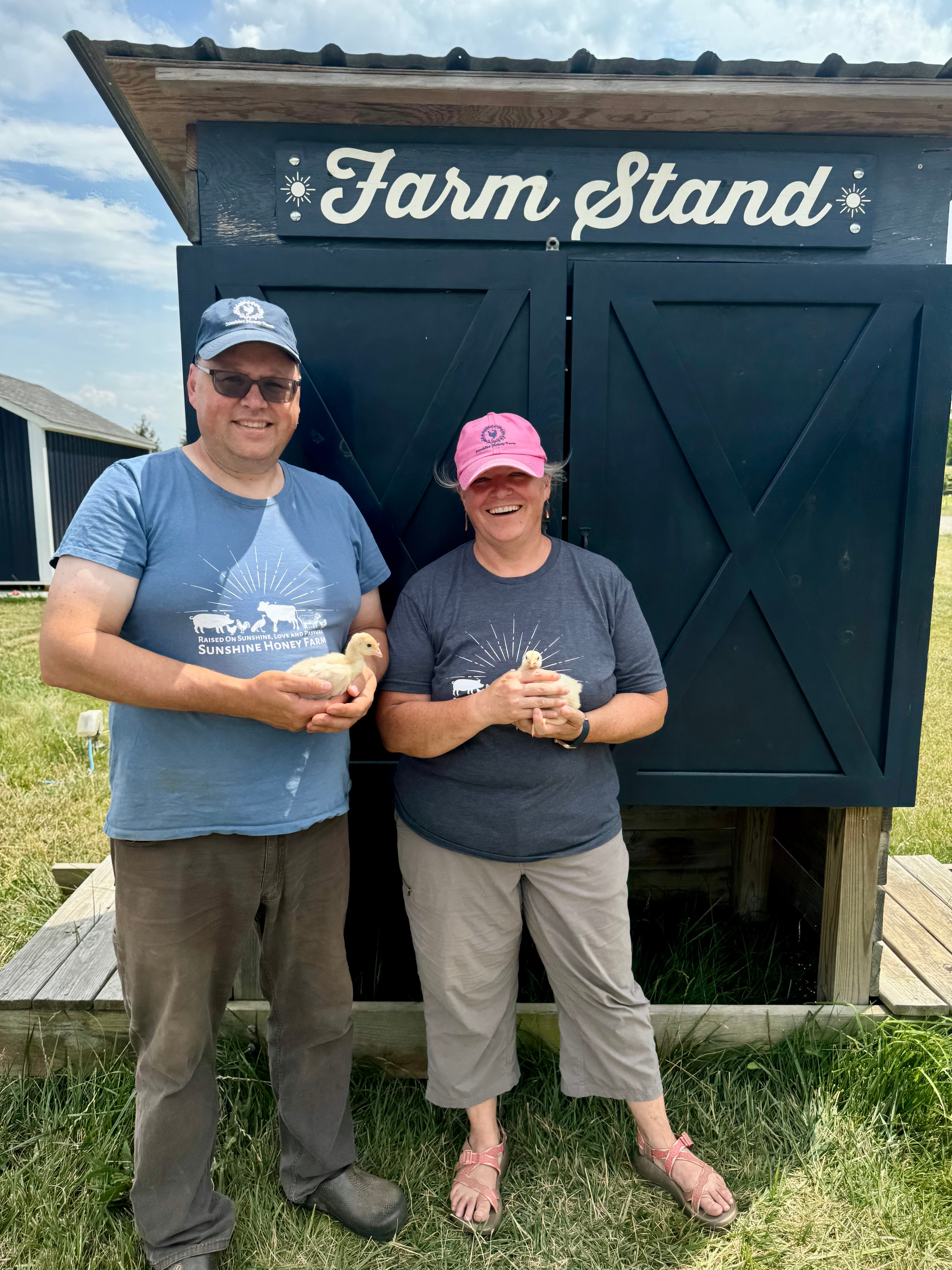 Nina and Andrew Fleischauer - owners of Sunshine Honey Farm